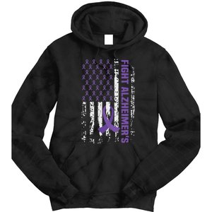 End AlzheimerS Purple Ribbon Alzheimers Awareness Tie Dye Hoodie