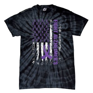 End AlzheimerS Purple Ribbon Alzheimers Awareness Tie-Dye T-Shirt