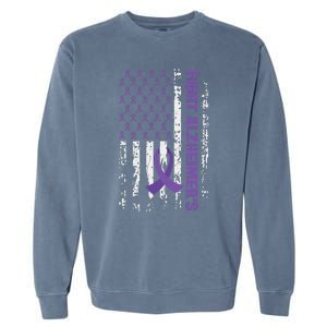 End AlzheimerS Purple Ribbon Alzheimers Awareness Garment-Dyed Sweatshirt