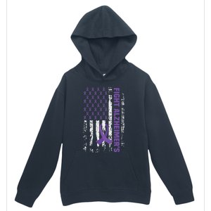 End AlzheimerS Purple Ribbon Alzheimers Awareness Urban Pullover Hoodie