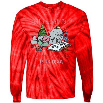 Elephant And Piggie All I Want For Christmas Is To Read Tie-Dye Long Sleeve Shirt