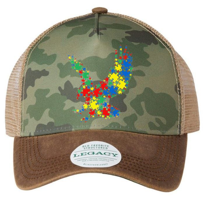 Eagle Autism Puzzle for Autism Awareness Legacy Tie Dye Trucker Hat