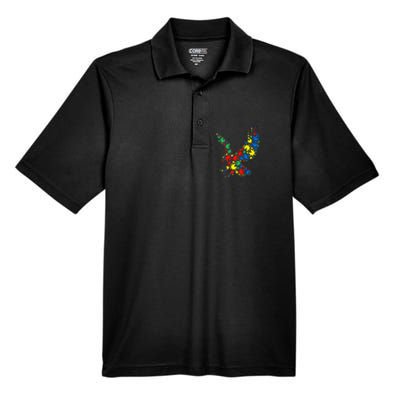 Eagle Autism Puzzle for Autism Awareness Men's Origin Performance Pique Polo