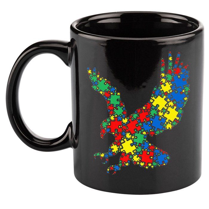 Eagle Autism Puzzle for Autism Awareness 11oz C Handle Ceramic Mug
