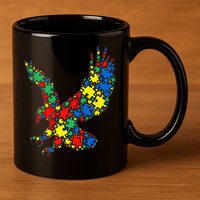 Eagle Autism Puzzle for Autism Awareness 11oz C Handle Ceramic Mug