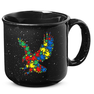 Eagle Autism Puzzle for Autism Awareness 15oz Campfire Ceramic Mug