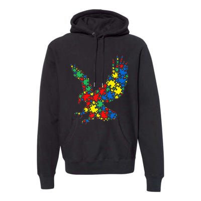 Eagle Autism Puzzle for Autism Awareness Premium Hoodie