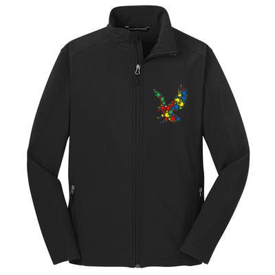 Eagle Autism Puzzle for Autism Awareness Core Soft Shell Jacket