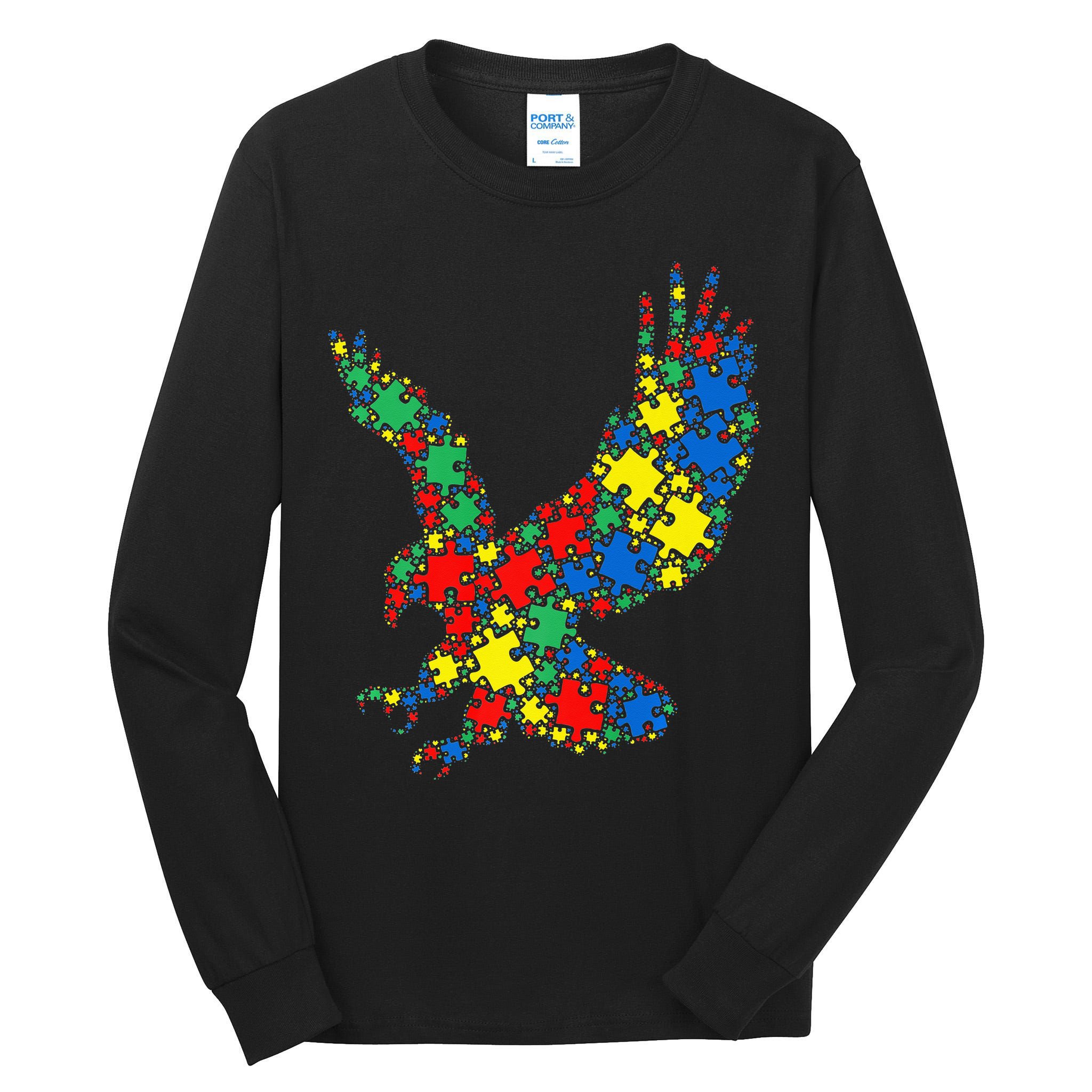 Eagle Autism Puzzle for Autism Awareness Tall Long Sleeve T-Shirt
