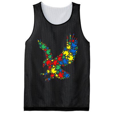 Eagle Autism Puzzle for Autism Awareness Mesh Reversible Basketball Jersey Tank