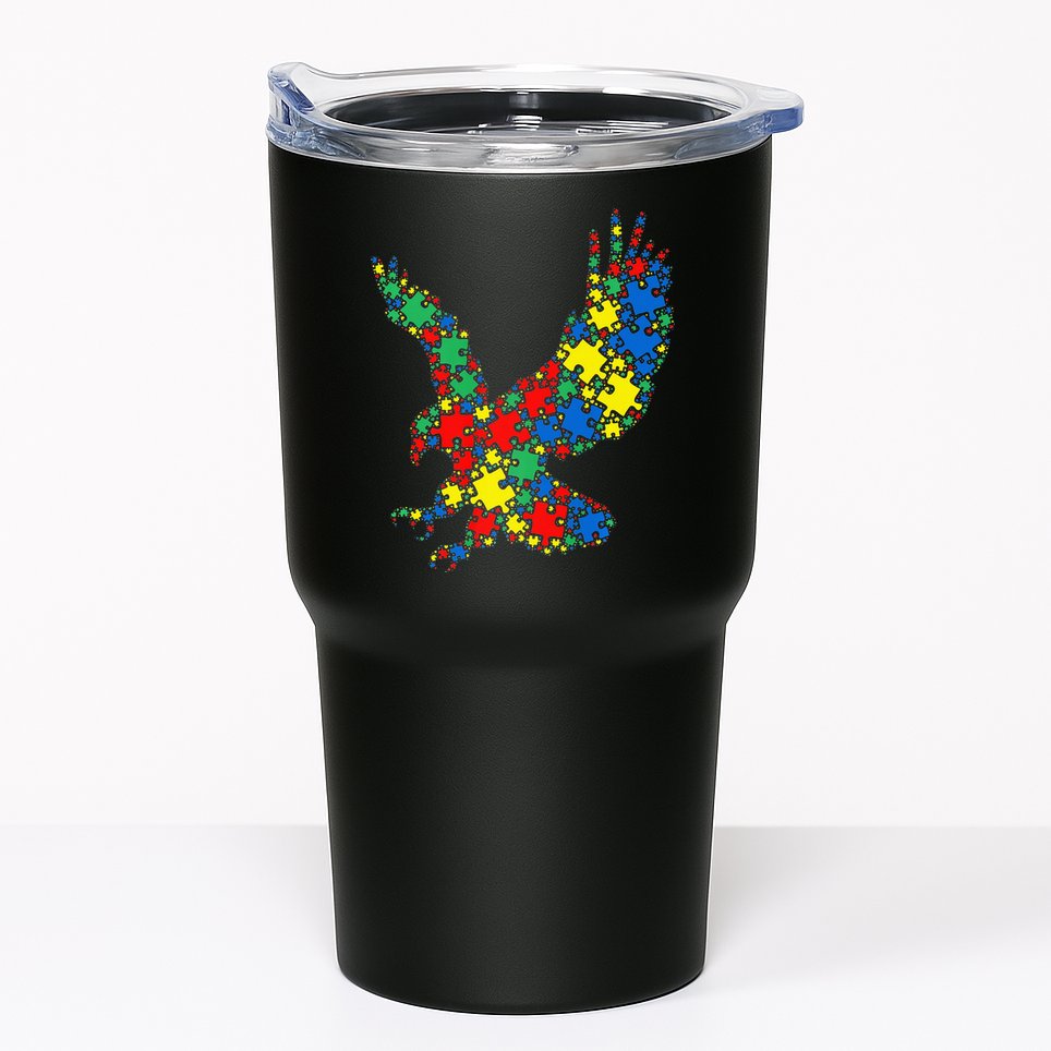 Eagle Autism Puzzle for Autism Awareness Tumbler