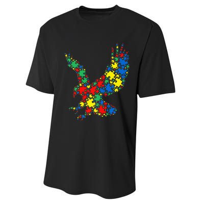 Eagle Autism Puzzle for Autism Awareness Performance Sprint T-Shirt