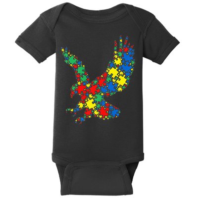 Eagle Autism Puzzle for Autism Awareness Baby Bodysuit