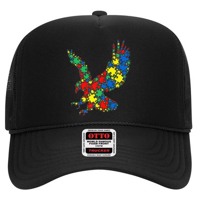 Eagle Autism Puzzle for Autism Awareness Trucker Hat