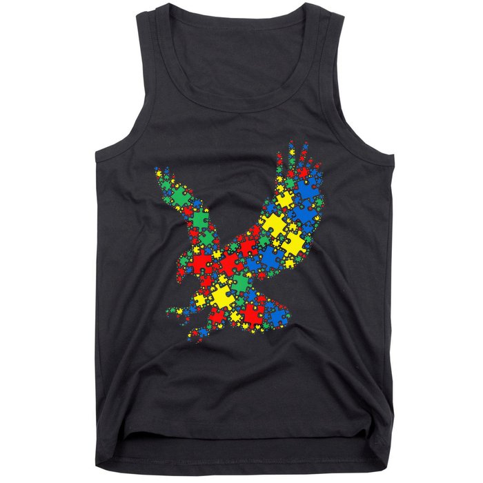 Eagle Autism Puzzle for Autism Awareness Tank Top