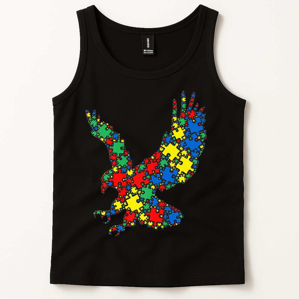 Eagle Autism Puzzle for Autism Awareness Tank Top
