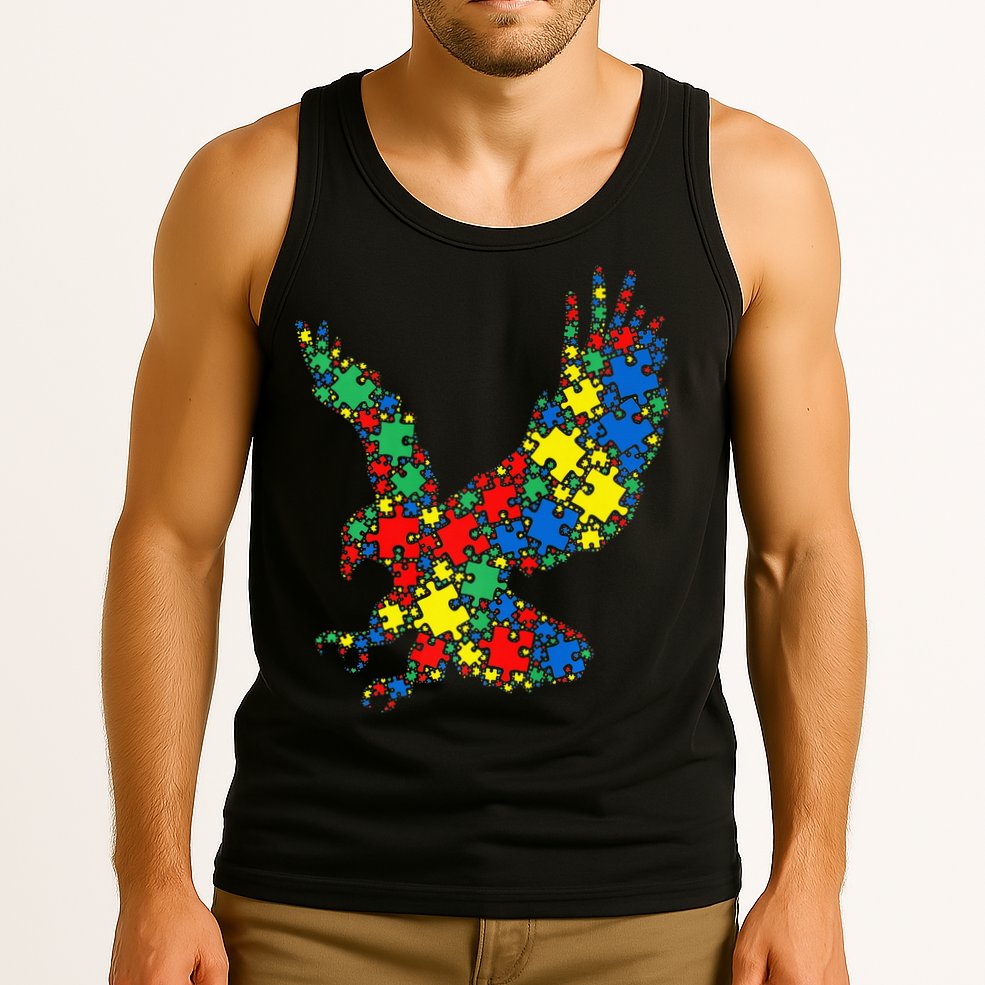 Eagle Autism Puzzle for Autism Awareness Tank Top