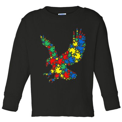 Eagle Autism Puzzle for Autism Awareness Toddler Long Sleeve Shirt