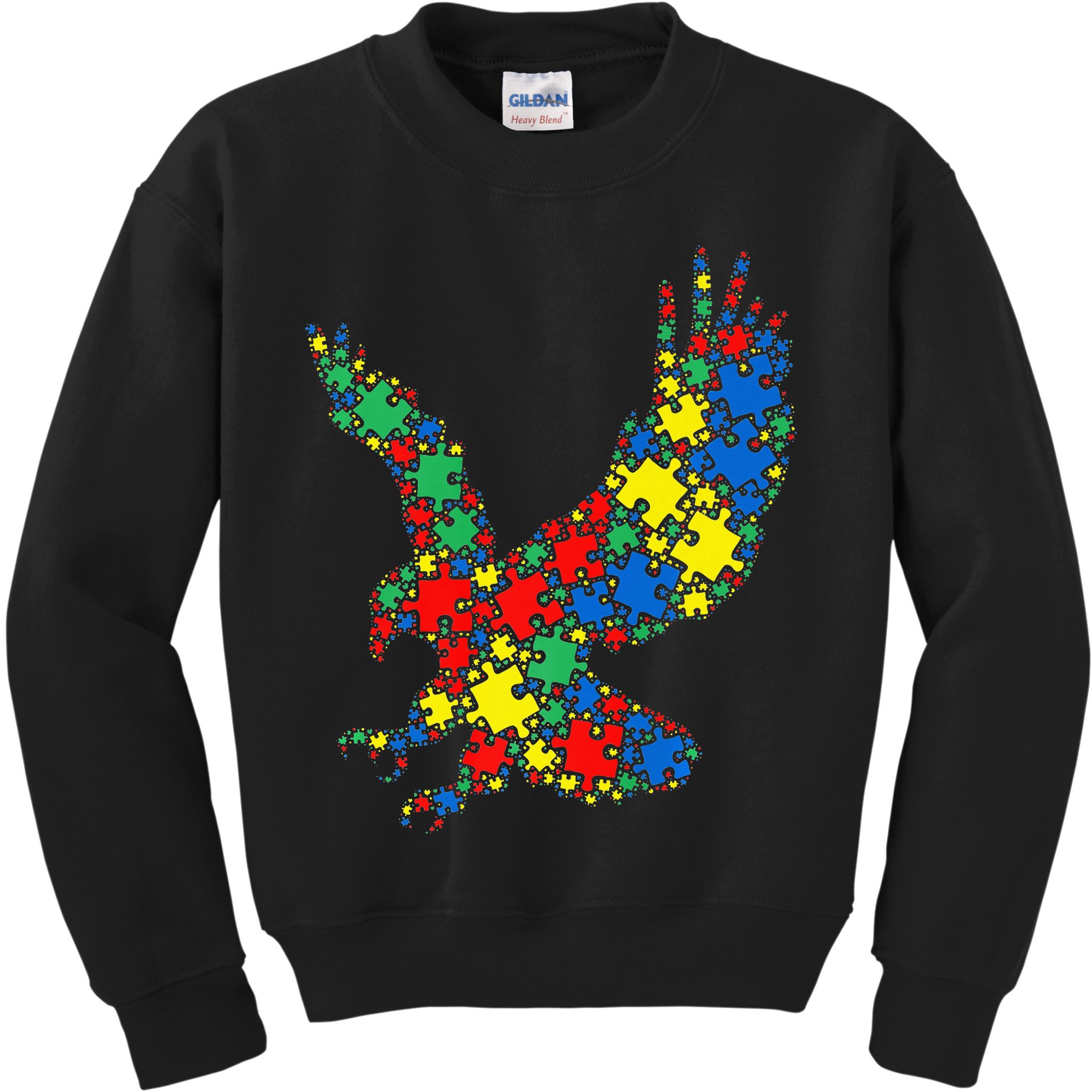 Eagle Autism Puzzle for Autism Awareness Kids Sweatshirt