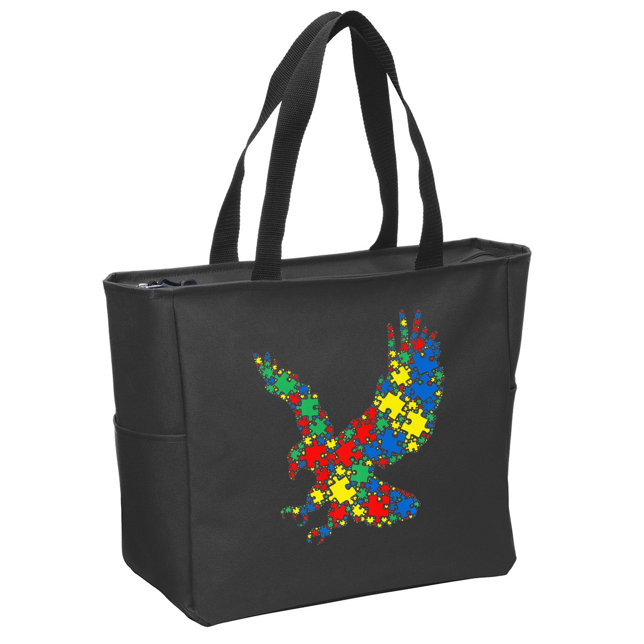 Eagle Autism Puzzle for Autism Awareness Zip Tote Bag