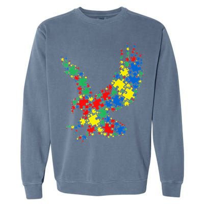 Eagle Autism Puzzle for Autism Awareness Garment-Dyed Sweatshirt