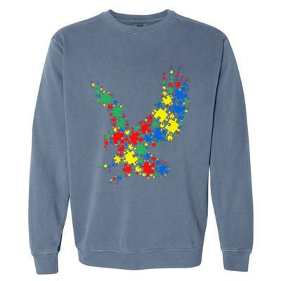 Eagle Autism Puzzle for Autism Awareness Garment-Dyed Sweatshirt