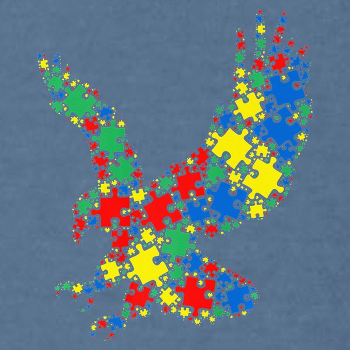 Eagle Autism Puzzle for Autism Awareness Garment-Dyed Sweatshirt
