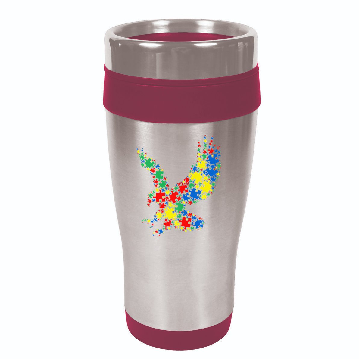 Eagle Autism Puzzle for Autism Awareness 16oz Travel Tumbler