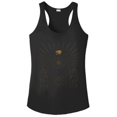 Egyptology Anubis Pyramids Symbol Kemetic Egyptian Ladies PosiCharge Competitor Racerback Tank