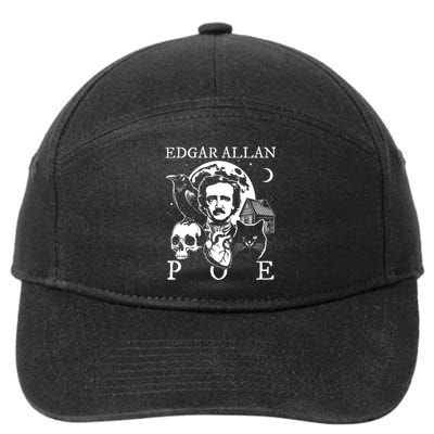 Edgar Allan Poe Poems Quotes Raven Literature 7-Panel Snapback Hat