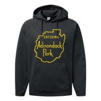 Entering Adirondack Park Sign Performance Fleece Hoodie