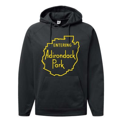 Entering Adirondack Park Sign Performance Fleece Hoodie