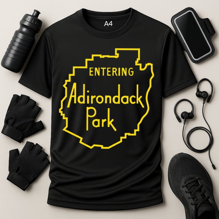 Entering Adirondack Park Sign Cooling Performance Crew T-Shirt