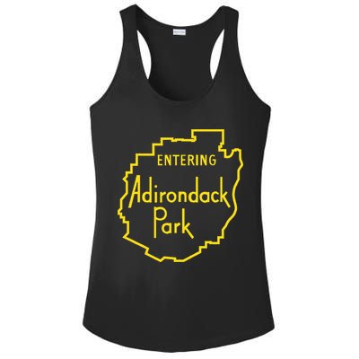 Entering Adirondack Park Sign Ladies PosiCharge Competitor Racerback Tank