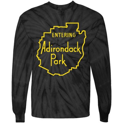 Entering Adirondack Park Sign Tie-Dye Long Sleeve Shirt