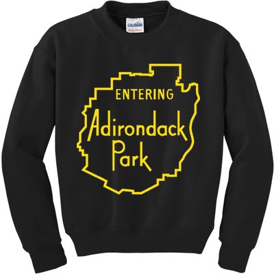 Entering Adirondack Park Sign Kids Sweatshirt