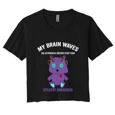 Epilepsy Awareness Purple Ribbon Funny Gift Epilepsy Awareness Month Gift Crop Top