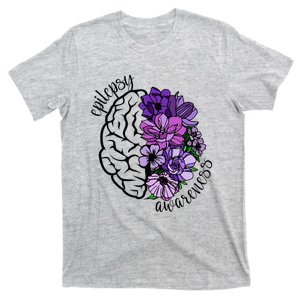 Epilepsy Awareness Purple Brain Flower T-Shirt