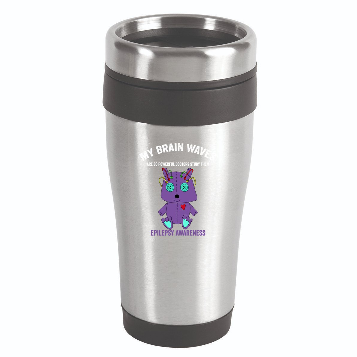 Epilepsy Awareness Purple Ribbon Gift Epilepsy Awareness Month Gift 16oz Travel Tumbler