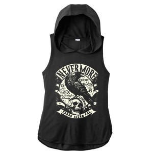 Edgar Allan Poe Quoth The Raven Ladies PosiCharge Tri-Blend Wicking Draft Hoodie Tank