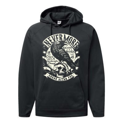 Edgar Allan Poe Quoth The Raven Performance Fleece Hoodie