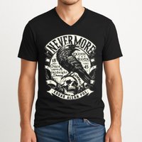 Edgar Allan Poe Quoth The Raven V-Neck T-Shirt