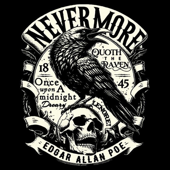 Edgar Allan Poe Quoth The Raven Drawstring Bag