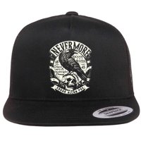 Edgar Allan Poe Quoth The Raven Flat Bill Trucker Hat