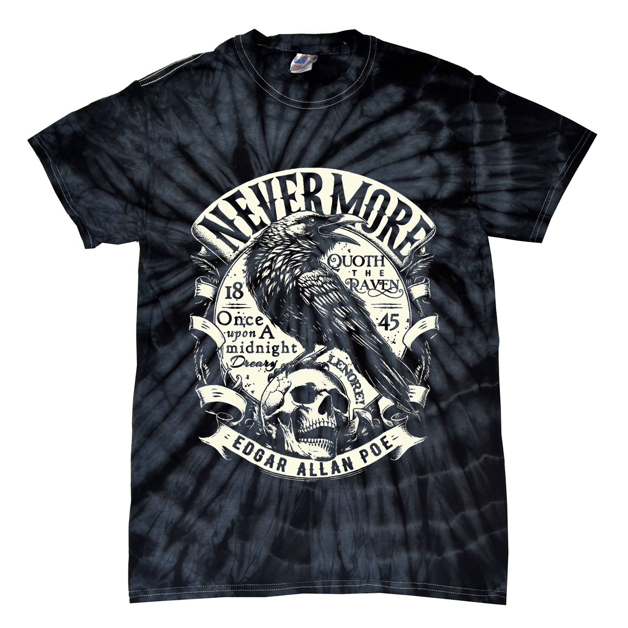 Edgar Allan Poe Quoth The Raven Tie-Dye T-Shirt