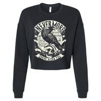 Edgar Allan Poe Quoth The Raven Cropped Pullover Crew