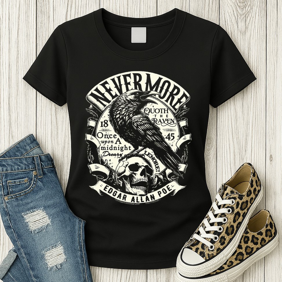 Edgar Allan Poe Quoth The Raven Womens T-Shirt