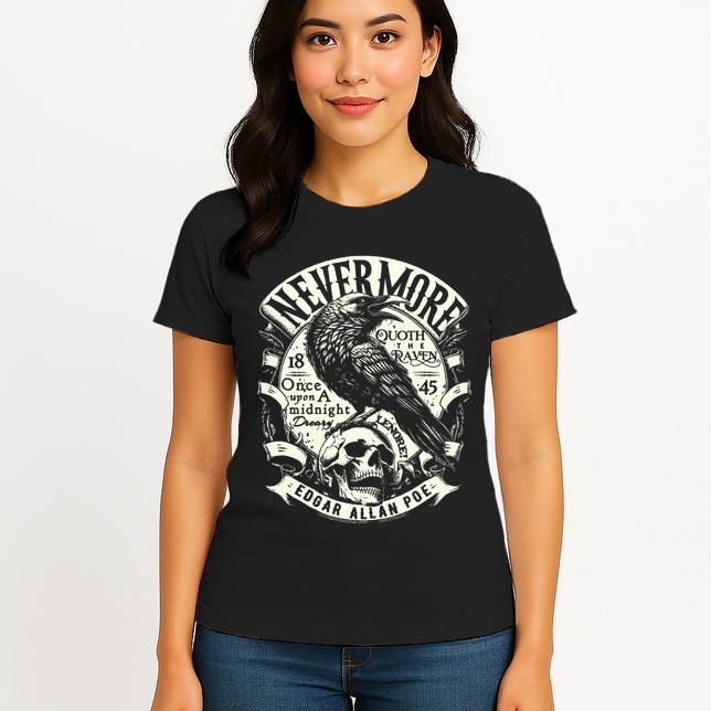 Edgar Allan Poe Quoth The Raven Womens T-Shirt