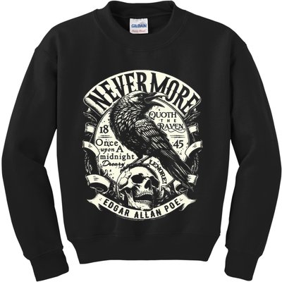 Edgar Allan Poe Quoth The Raven Kids Sweatshirt
