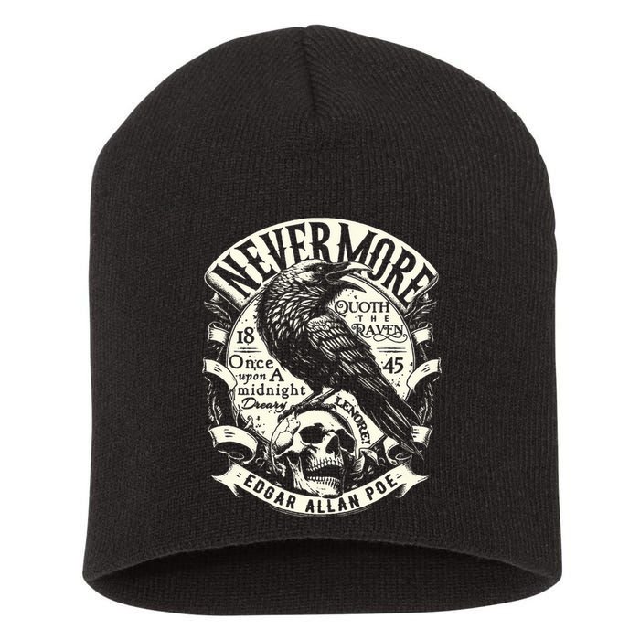 Edgar Allan Poe Quoth The Raven Short Acrylic Beanie